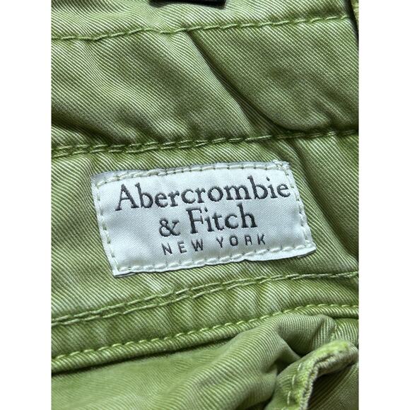 Abercrombie & Fitch Green Garment-Dyed Belted Shorts Size 34 Casual Vintage-Wash - Picture 6 of 9